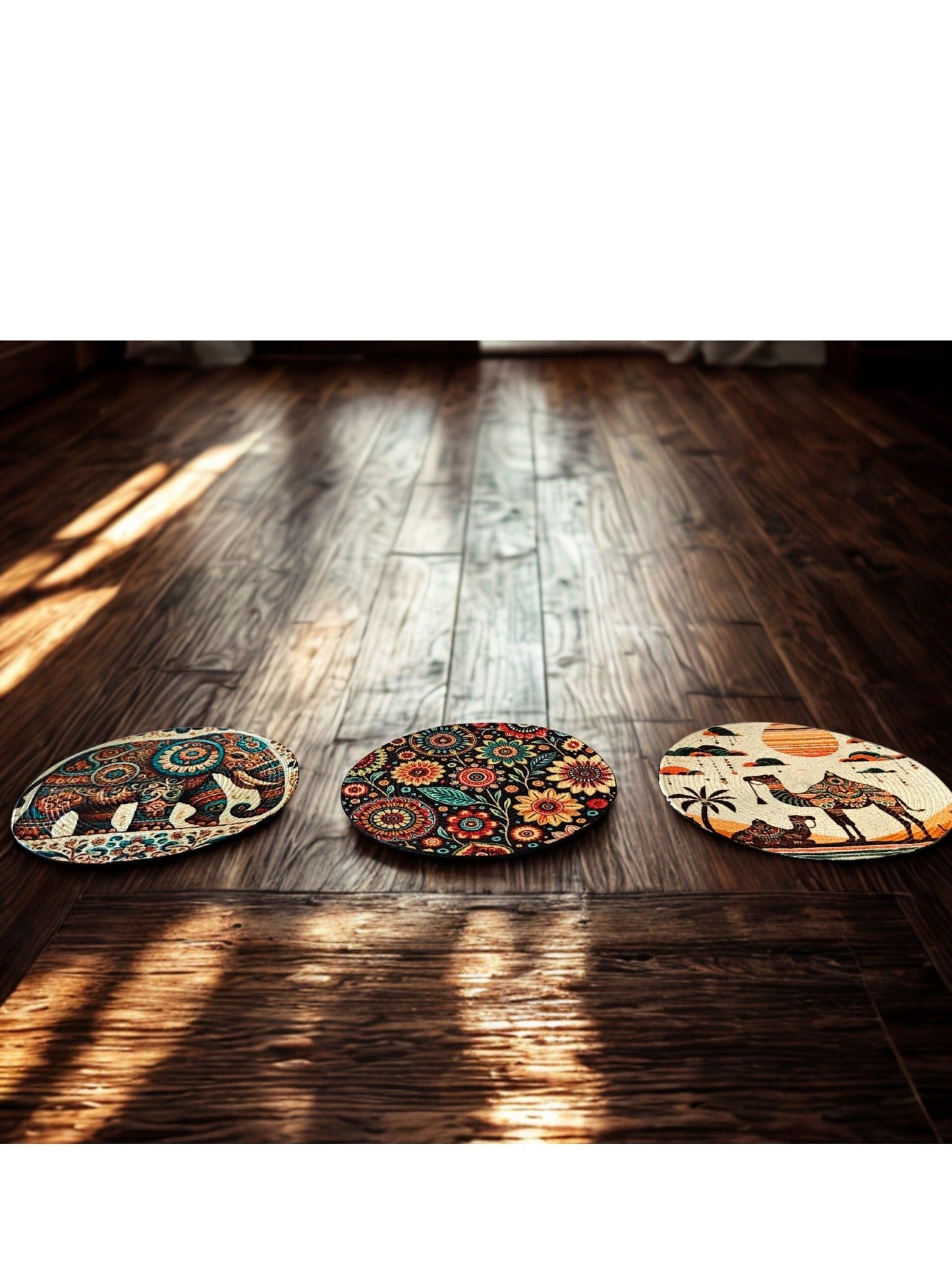 Iraaya – Braided Round Mats - (Set of 3)
