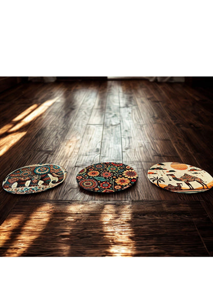 Iraaya – Braided Round Mats - (Set of 3)