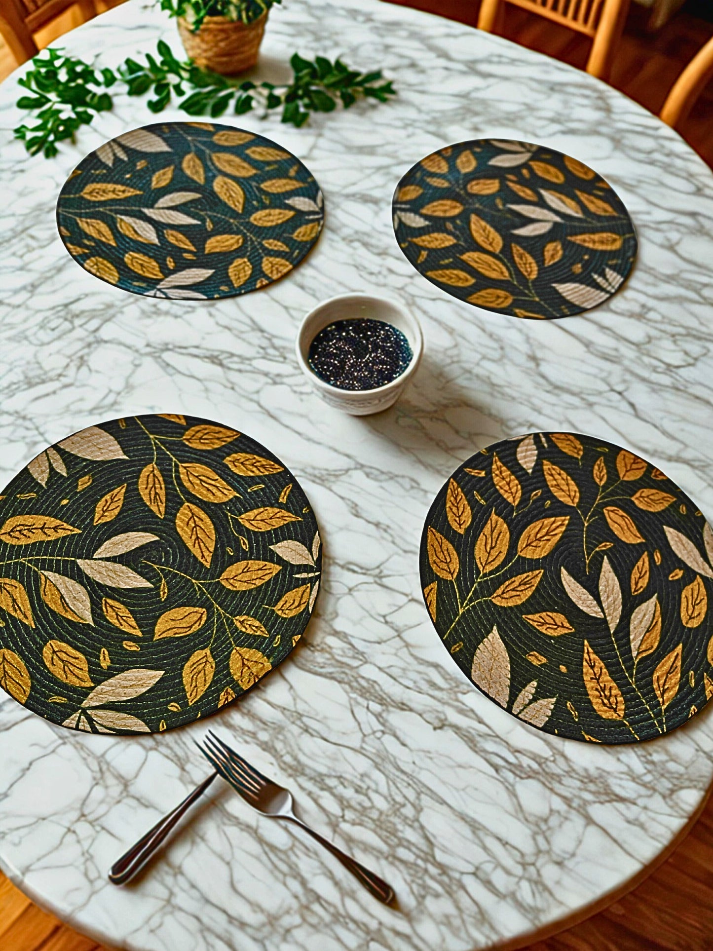 Aranya – Braided Leaf Mats - (Set of 4)