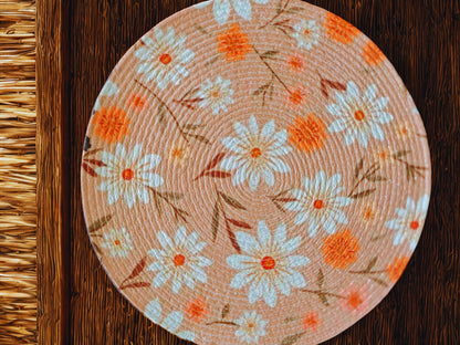 Aara – Floral Round Mats - (Set of 4)