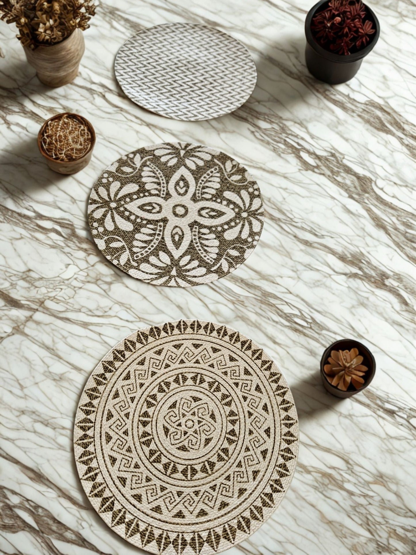 Reva – Jute Round Mats - (Set of 3)